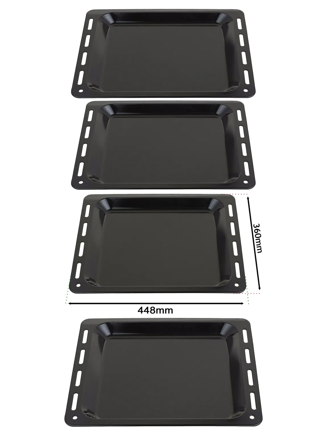 2‑Pack Enamel Baking Tray – 448×360×25 mm Oven Pan for Vestel