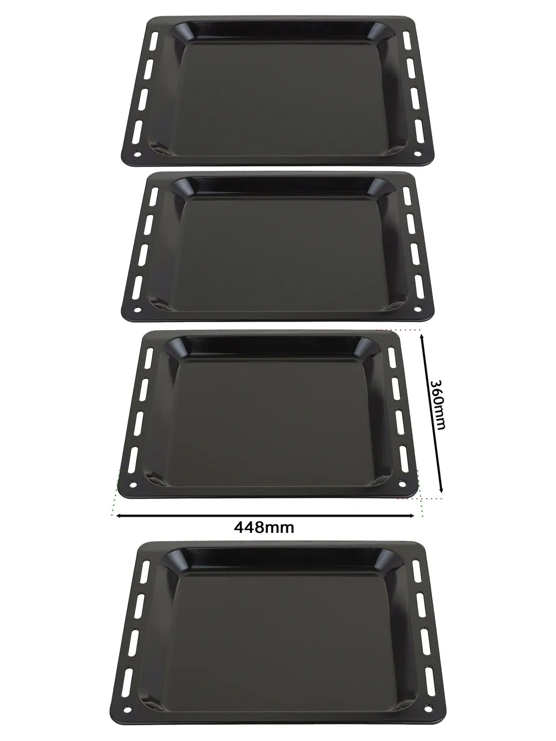 2‑Pack Enamel Baking Tray for Ariston Oven – 448×360×25 mm