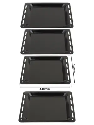 2‑Pack Enamel Baking Tray for Beko Ovens – 448 × 360 × 25 mm