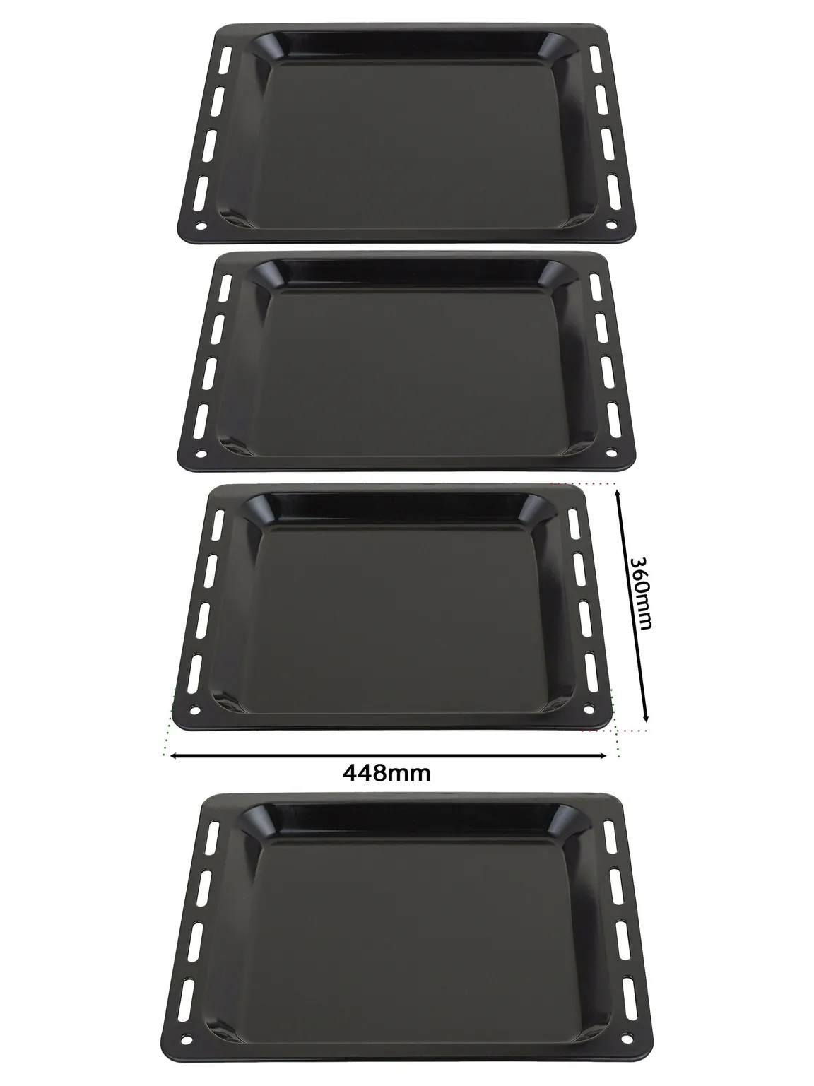 2-Pack Enamel Baking Tray for De’Longhi Ovens – 448×360×25 mm