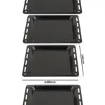 2‑Pack Enamel Baking Tray for Schreiber Oven – 448 mm x 360 mm, 25 mm