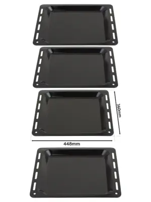 2‑Pack Enamel Baking Tray for Schreiber Oven – 448 mm x 360 mm, 25 mm