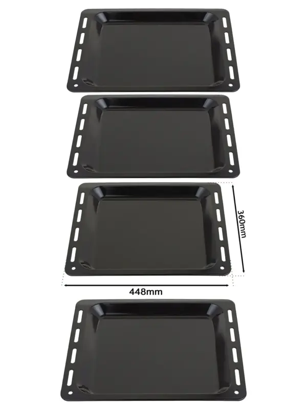 2‑Pack Enamel Baking Tray for Schreiber Oven – 448 mm x 360 mm, 25 mm