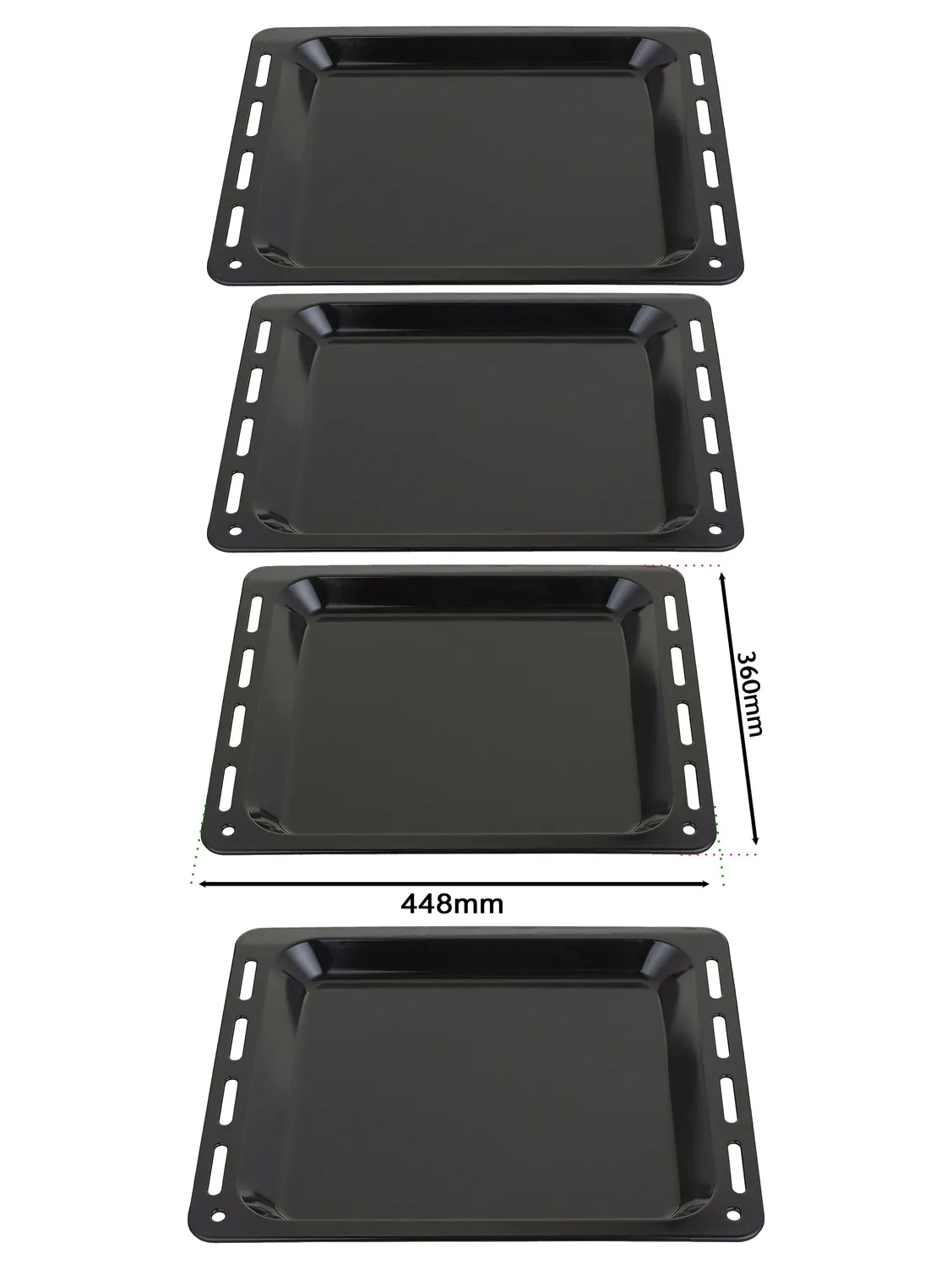 2-Pack Enamel Baking Tray for SMEG Oven – 448×360×25 mm
