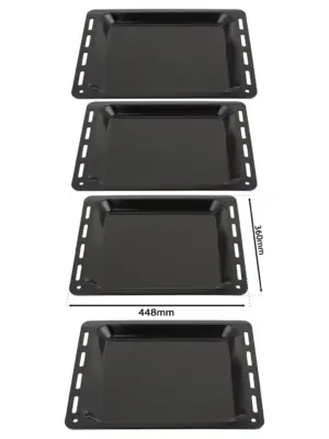2‑Pack Enamel Baking Tray for Swan Oven – 448 × 360 × 25 mm