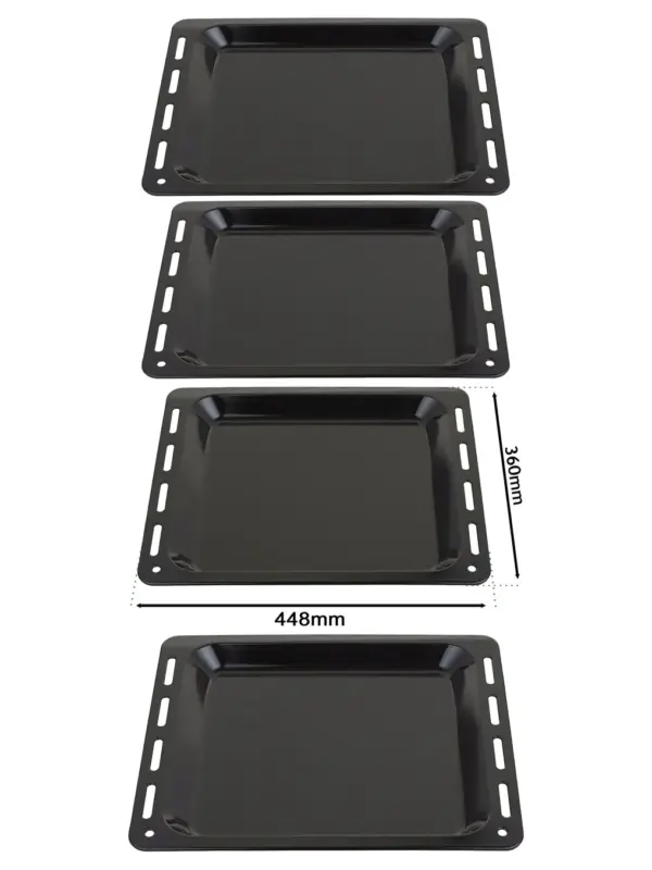 2‑Pack Enamel Baking Tray for Swan Oven – 448 × 360 × 25 mm