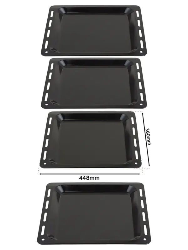 2‑Pack Enamel‑Coated Baking Tray – 448×360×25 mm Oven Pan