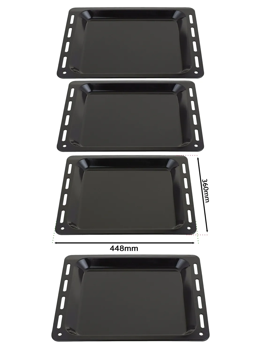 2-Pack Enamel Non-Stick Baking Tray for Haier Ovens – 448×360×25 mm