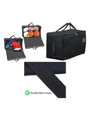 2-Pack Extra-Large Black Canvas Bag - 100L for Multi-Sport Use