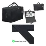 2-Pack Extra Large Black Canvas Duvet & Pillow Storage Bags 100L