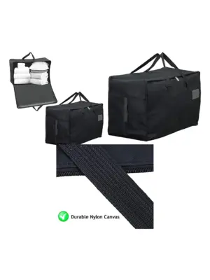 2-Pack Extra‑Large Black Canvas Laundry Storage Bag – 100 L