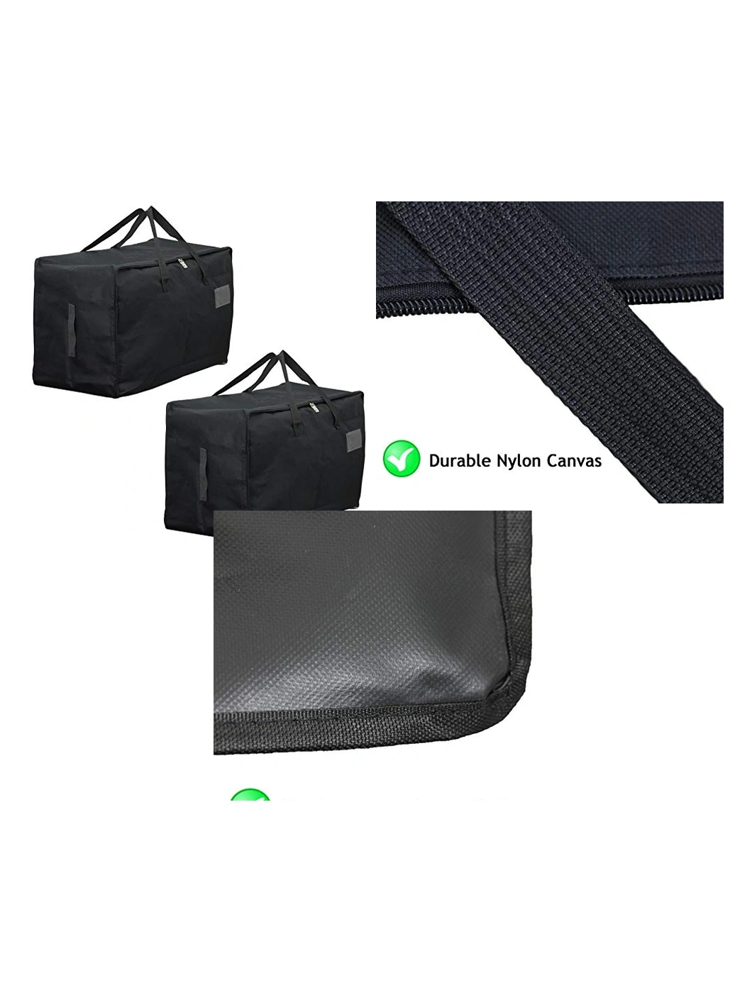 2‑Pack Extra‑Large Black Canvas Toy & Teddy Bear Organizer – 100L
