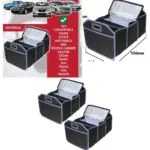 2-Pack Foldable Car Boot Organizer with Cooler Liner 55x36x30cm