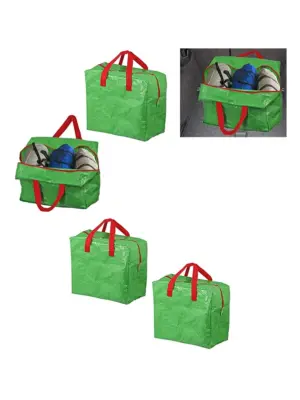 2-Pack Green 50L Car Trunk Organizer Bags - Large Travel Storage