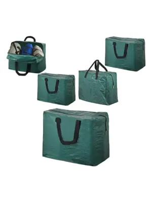 2-Pack Green 75L Zippered Car Trunk Organizer for Travel Storage