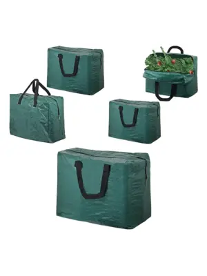 2-Pack Green Zip Storage Bags – 75L Tree & Decoration Organizer
