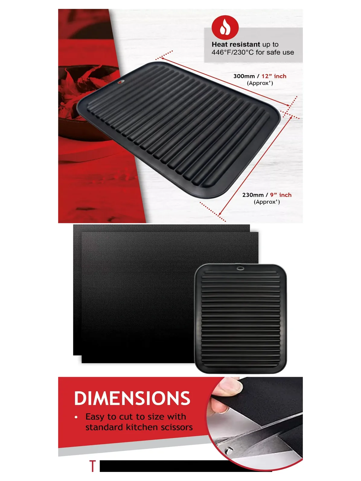 2-Pack Heavy-Duty Non-Stick Oven Liner Mats – Reusable Trivet for Pans
