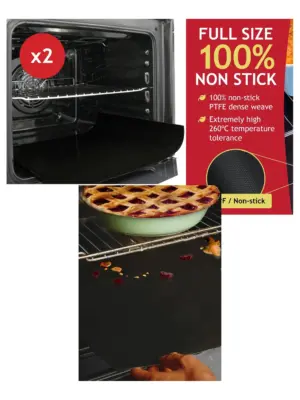 2 Pack Heavy Duty Teflon Oven Liner Non-Stick 40x50 cm Cooker Mat