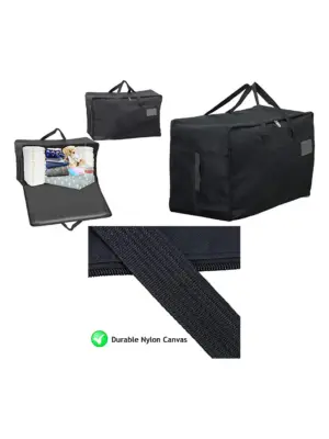 2-Pack Large Black Canvas Baby Diaper Changing Bag – 100L Storage