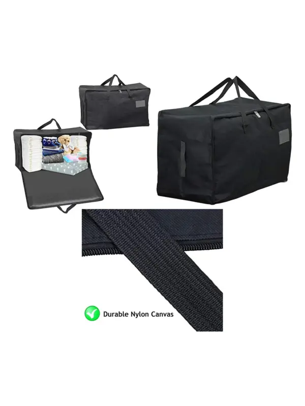 2-Pack Large Black Canvas Baby Diaper Changing Bag – 100L Storage