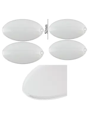 2-Pack Oval Kitchen Hood Light Diffuser Lens Cover 100×52 mm