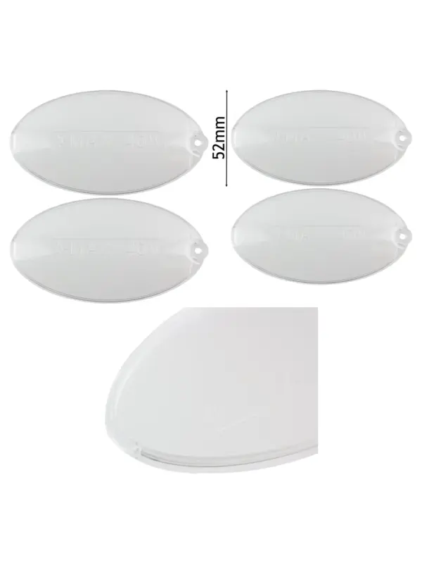 2-Pack Oval Kitchen Hood Light Diffuser Lens Cover 100×52 mm