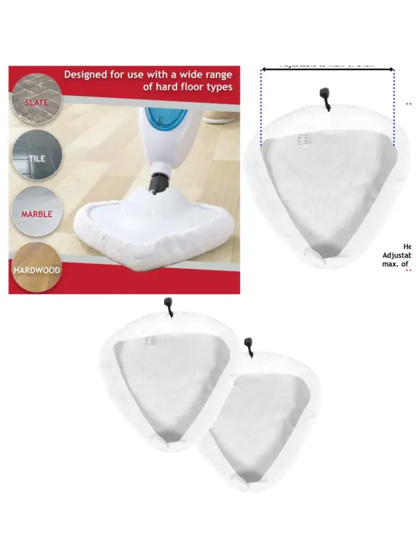 2-Pack Reusable Microfiber Steam Mop Cleaning Pads – Universal Fit