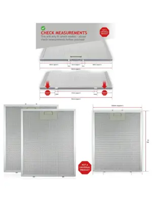 2‑Pack Silver Grease Mesh Filter for LOGIK Range Hood, 320×260 mm