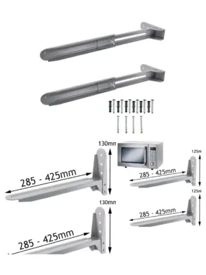 2 Pack Silver Wall‑Mount Brackets for Hotpoint Microwaves