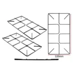 2‑Pack Small Pan Support Grid for Bosch/Neff Gas Hob – 450×220 mm