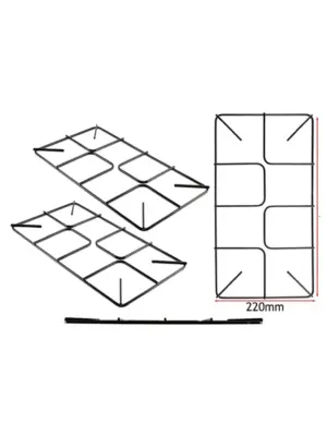 2‑Pack Small Pan Support Grid for Bosch/Neff Gas Hob – 450×220 mm