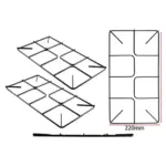 2‑Pack Small Pan Support Grid for Flat Gas Hob – 450 mm x 220 mm