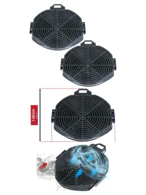2-Pack Universal SIA CHA17 Cooker Hood Filter for CHF60/CH61/CH91