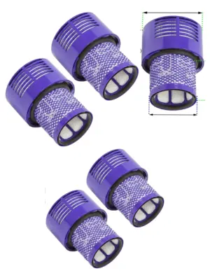 2-Pack Washable HEPA Filter for Dyson V10 & V12 Cyclone Vacuum