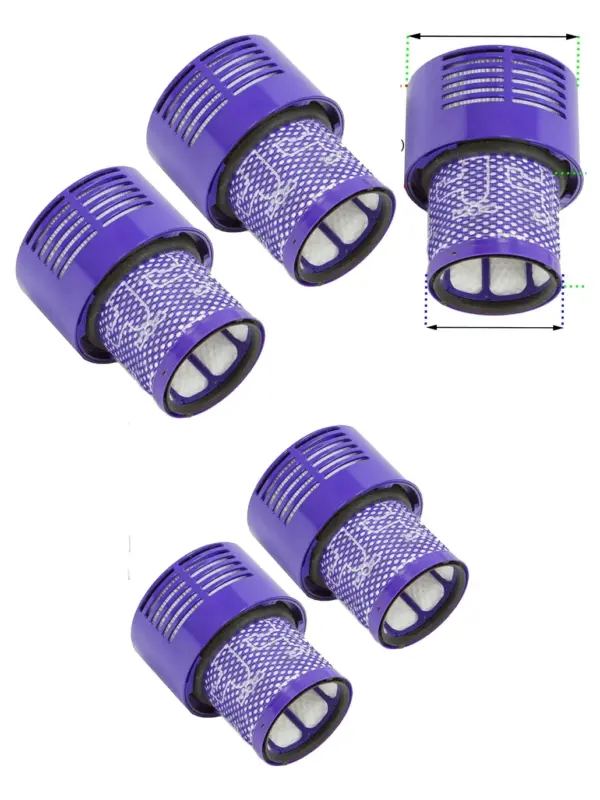 2-Pack Washable HEPA Filter for Dyson V10 & V12 Cyclone Vacuum