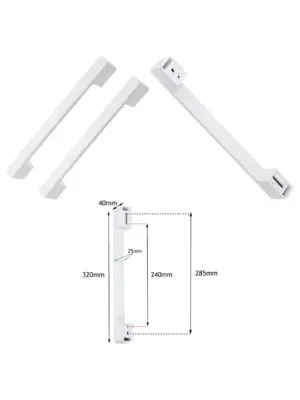 2‑Pack White Adjustable Bar Handles for Chest Freezers & Commercial Fridges – 320 mm