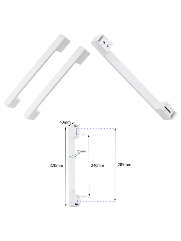 2‑Pack White Adjustable Bar Handles for Chest Freezers & Commercial Fridges – 320 mm