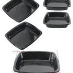 2‑Pack White Enamel Deep Oven Roasting Tray – Non‑stick Baking Sheet