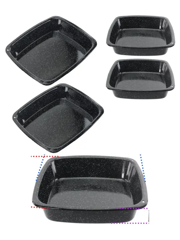 2‑Pack White Enamel Deep Oven Roasting Tray – Non‑stick Baking Sheet