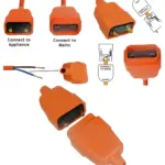 2‑Pin Lawn Mower Cable Repair Kit – Plug & Socket Coupler for Trimmers