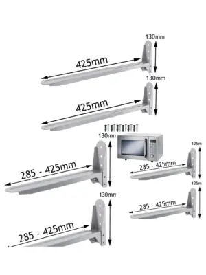 2 Silver Wall‑Mount Brackets for Bosch Kitchen Microwave
