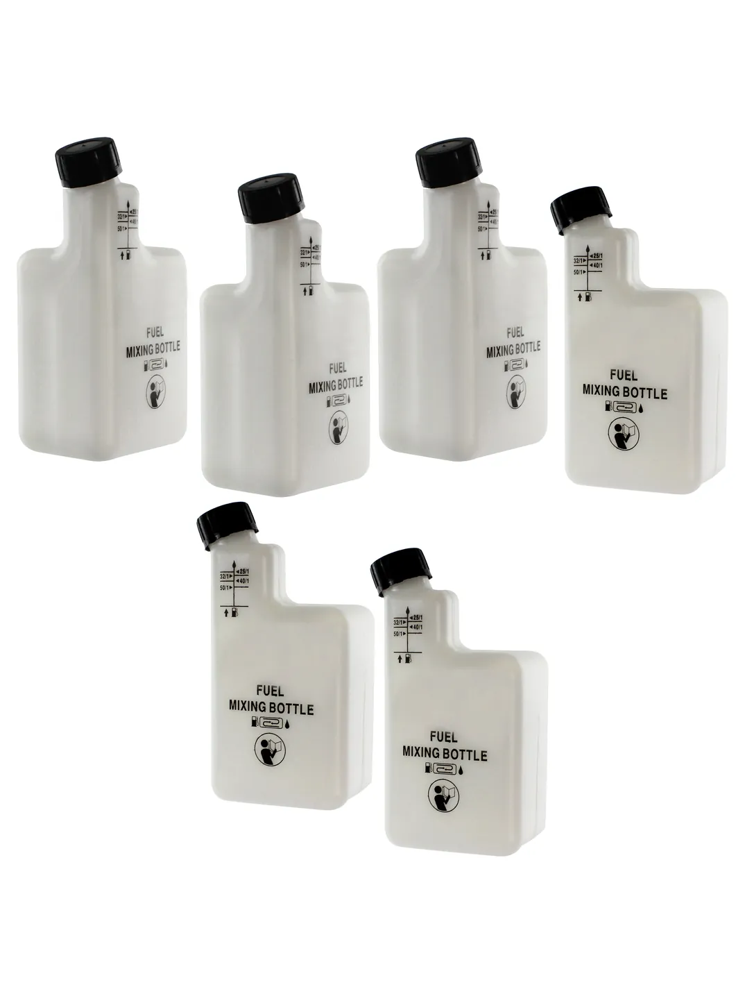 2-Stroke Fuel Mixer Bottles 1L 25:1, 40:1 & 50:1 for Mowers/Chainsaws