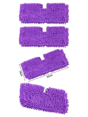 2 Universal Coral Purple Microfiber Pads for Steam Mops - 32x19 cm