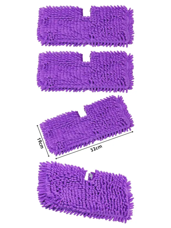 2 Universal Coral Purple Microfiber Pads for Steam Mops - 32x19 cm