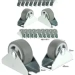 20 Pack 32mm Rubber Fixed Caster Wheels for Small Trolleys