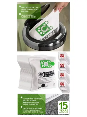 20 Pack Titan TTB671VAC 800W Dry Vacuum Dust Bags with Fresheners