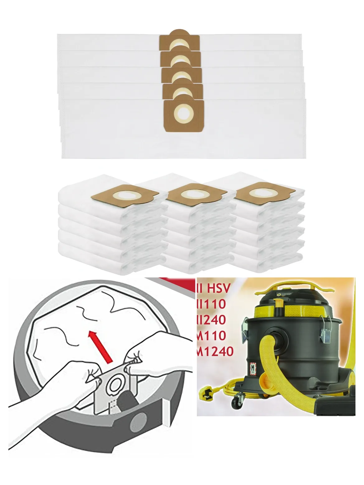 20-Pack V-TUF Mini M Vacuum Dust Bags for VTM110 Extractor