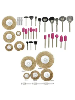 20-Piece Brass Wire Brush & Polishing Kit – 1/4″ 6mm Drill Wheels