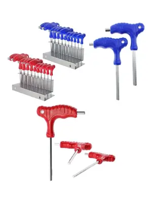 20‑Piece T‑Handle Screwdriver & Hex Allen Set with Metric & SAE Keys + Stand