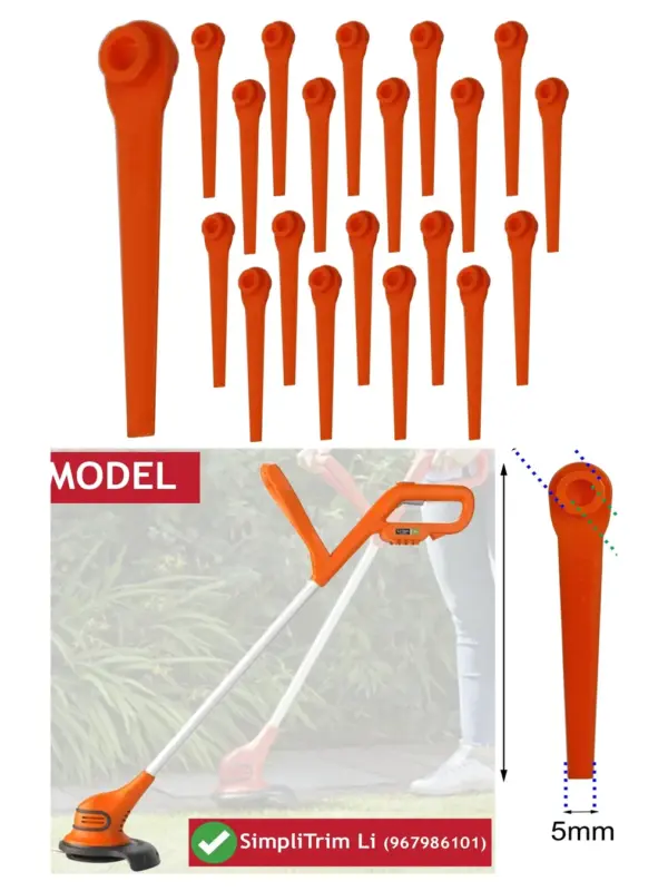 20 Plastic Blades for Flymo SimpliTrim Battery Grass Trimmer